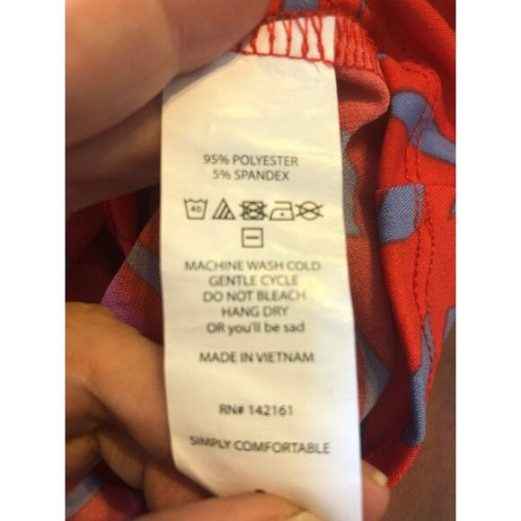 LuLaRoe Cassie Red Purple A-Line Knit Maxi Skirt - Picture 5 of 6